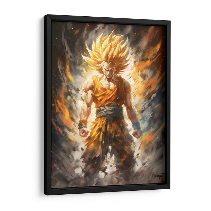 Saiyan Goku - Impressionist Hero | Cuadro decorativo de Canvas Lab