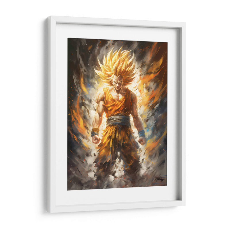 Saiyan Goku - Impressionist Hero | Cuadro decorativo de Canvas Lab