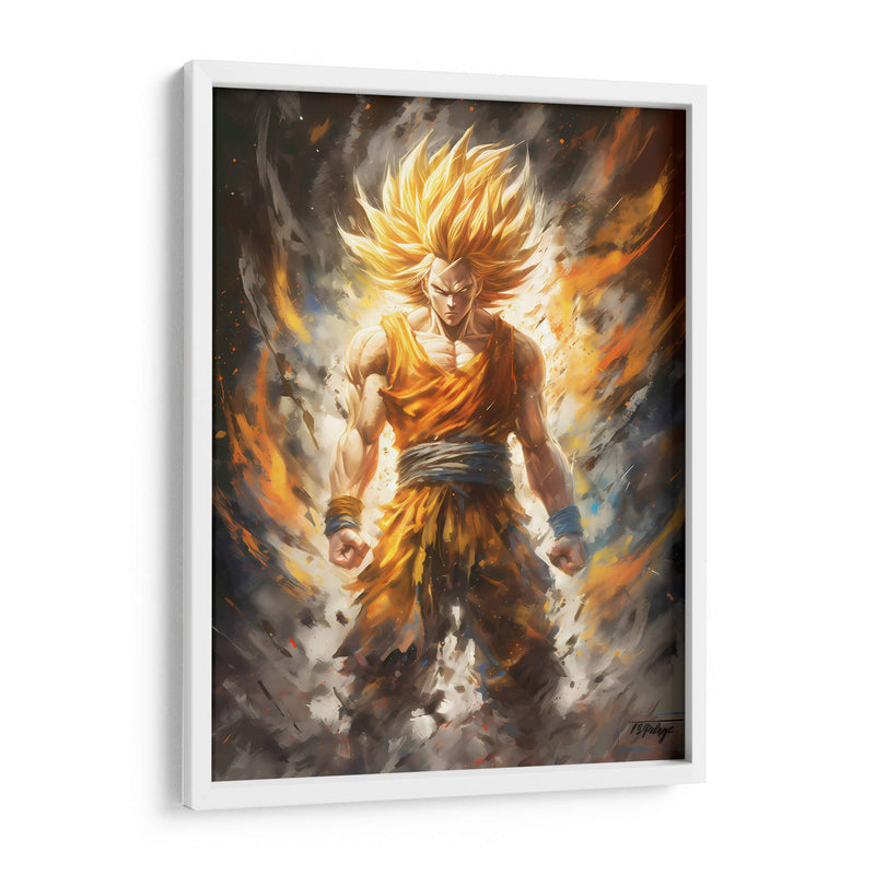 Saiyan Goku - Impressionist Hero | Cuadro decorativo de Canvas Lab