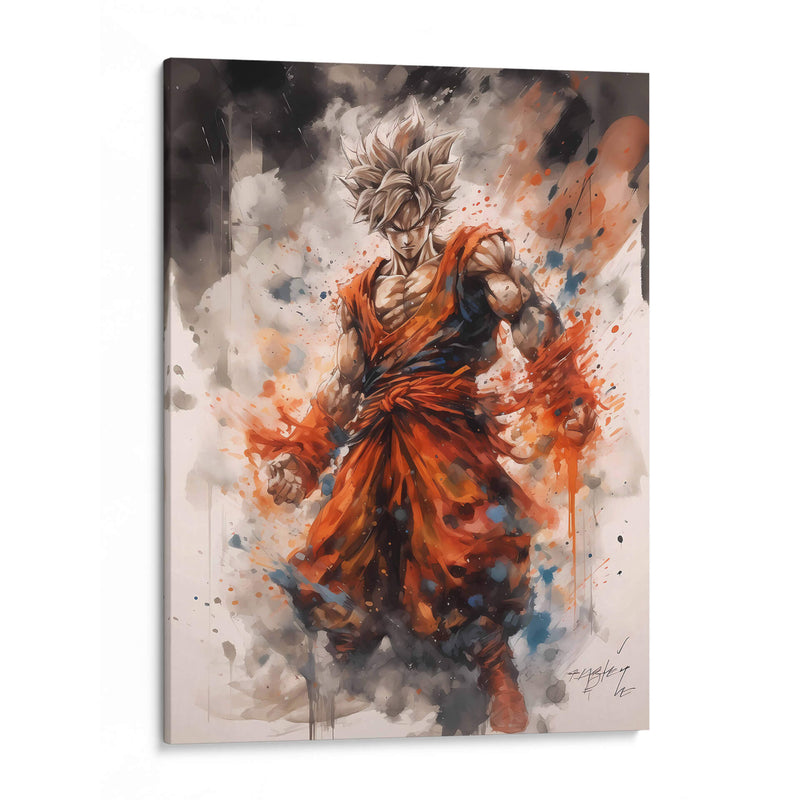 Goku Sayayin - Impressionist Hero | Cuadro decorativo de Canvas Lab