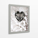 Crorazón de Diamante Negro Sobre Encaje Blanco - DeLaVegaGaming | Cuadro decorativo de Canvas Lab