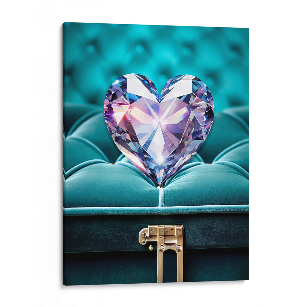 Crorazón de Diamante Iridiscente En Estuche de Terciopelo  - DeLaVegaGaming | Cuadro decorativo de Canvas Lab