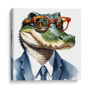 Cocodrilo elegante en acuarela - Mavel Per | Cuadro decorativo de Canvas Lab