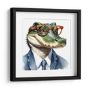 Cocodrilo elegante en acuarela - Mavel Per | Cuadro decorativo de Canvas Lab