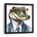 Cocodrilo elegante en acuarela - Mavel Per | Cuadro decorativo de Canvas Lab