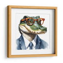 Cocodrilo elegante en acuarela - Mavel Per | Cuadro decorativo de Canvas Lab