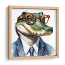 Cocodrilo elegante en acuarela - Mavel Per | Cuadro decorativo de Canvas Lab