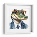 Cocodrilo elegante en acuarela - Mavel Per | Cuadro decorativo de Canvas Lab