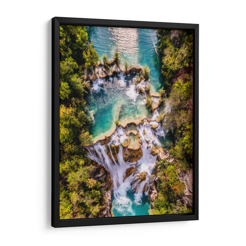 Cascada El Meco vista cenital - Guillermo Aparicio | Cuadro decorativo de Canvas Lab