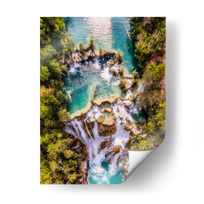 Cascada El Meco vista cenital - Guillermo Aparicio | Cuadro decorativo de Canvas Lab