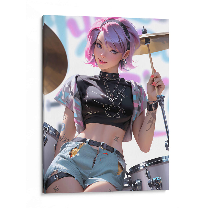 Las Chicas de la Banda - La Baterista - DeLaVegaGaming | Cuadro decorativo de Canvas Lab