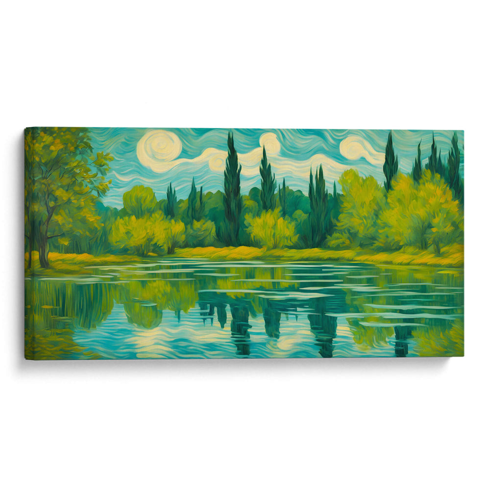 Paisaje azul y verde al estilo Vicent Van Gogh - Mavel Per | Cuadro decorativo de Canvas Lab