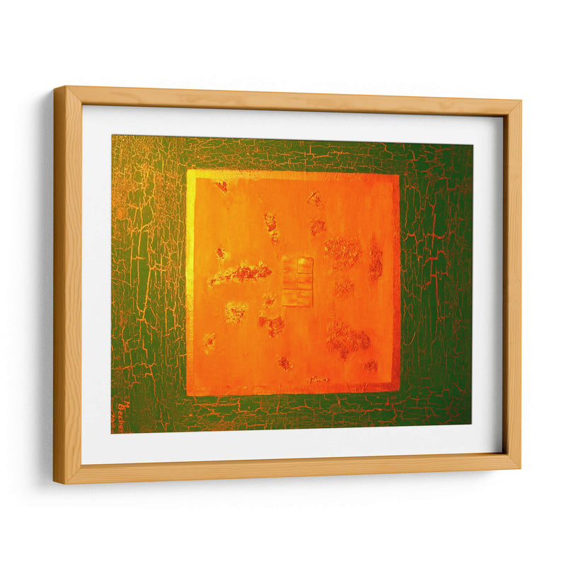 Textura verde con naranja | Cuadro decorativo de Canvas Lab