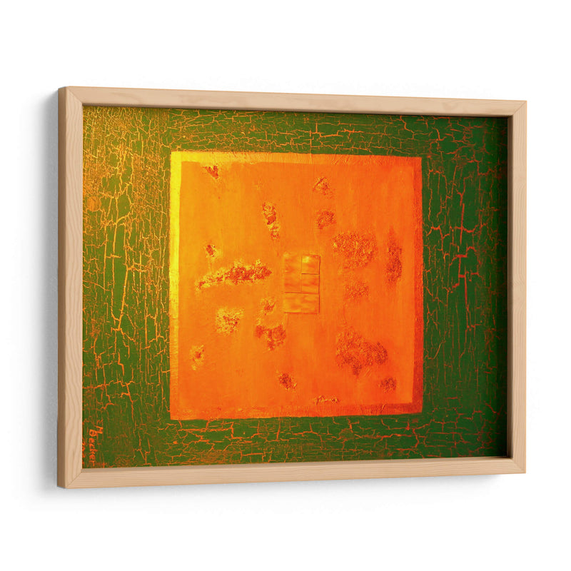 Textura verde con naranja | Cuadro decorativo de Canvas Lab