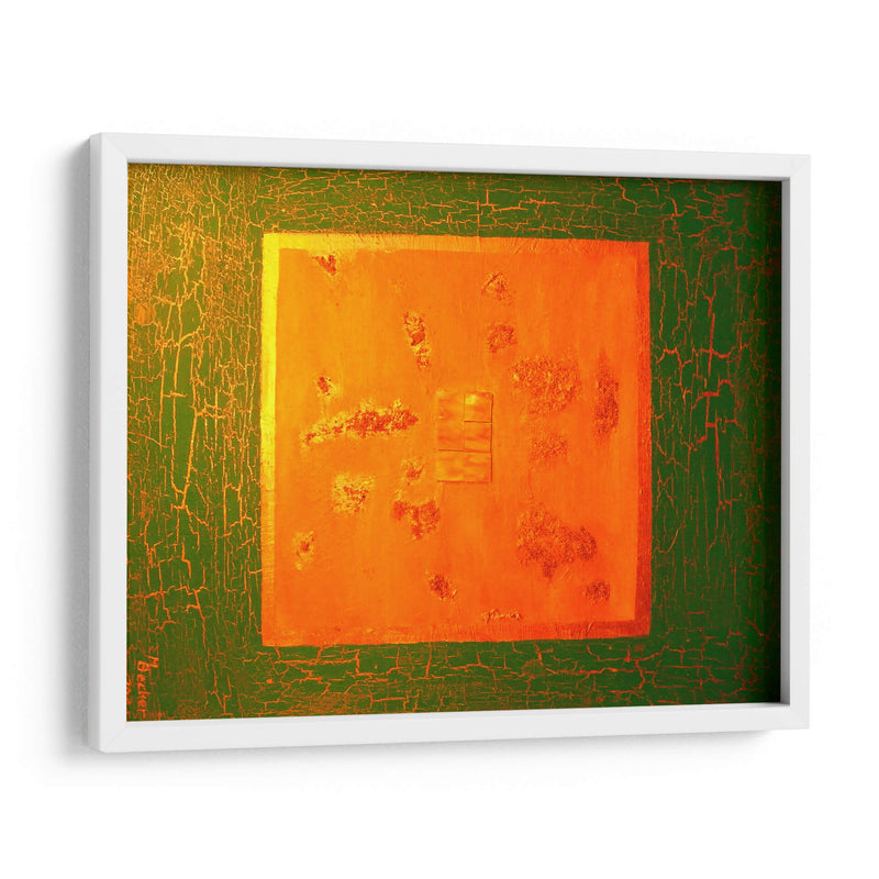 Textura verde con naranja | Cuadro decorativo de Canvas Lab