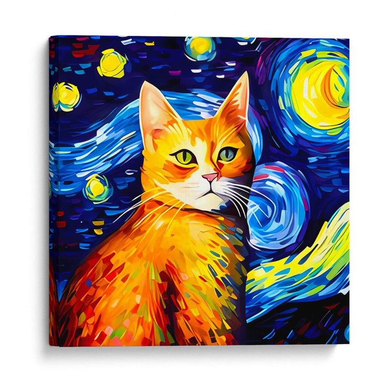 Noche estrellada sobre un gato-Vincent Van Gogh - Coloratura | Cuadro decorativo de Canvas Lab