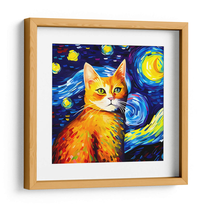 Noche estrellada sobre un gato-Vincent Van Gogh - Coloratura | Cuadro decorativo de Canvas Lab