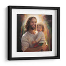 Jesús con bebé arcoíris - Cristianos de la Biblia | Cuadro decorativo de Canvas Lab