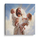 Jesús con dos niños hermanos - Cristianos de la Biblia | Cuadro decorativo de Canvas Lab