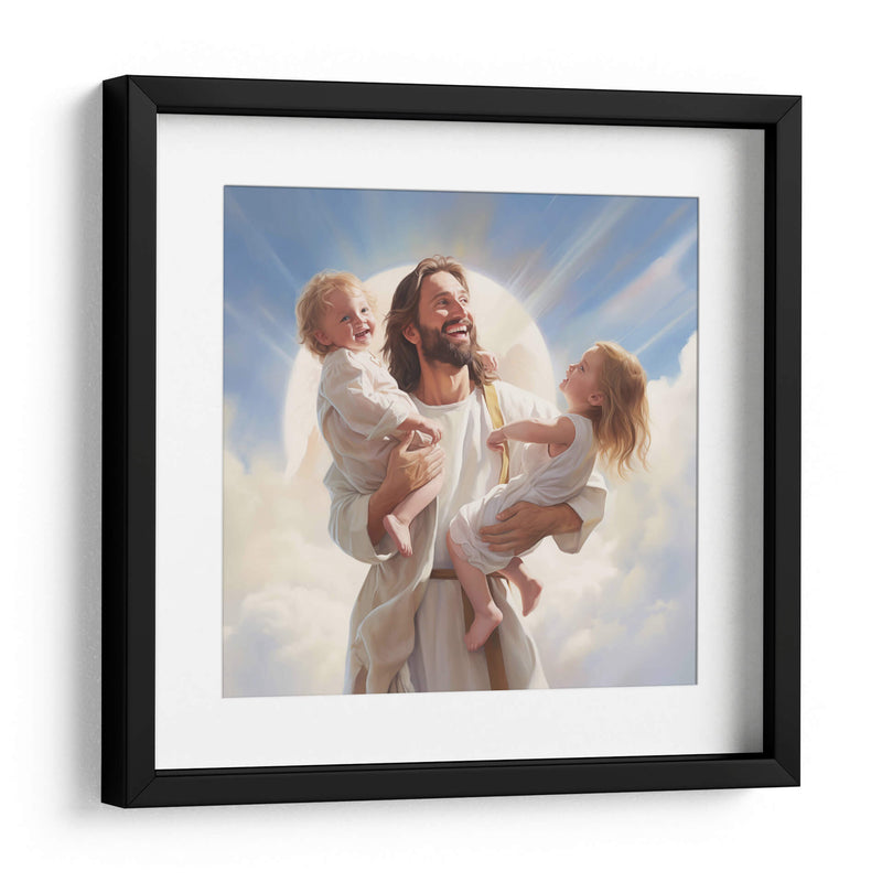 Jesús con dos niños hermanos - Cristianos de la Biblia | Cuadro decorativo de Canvas Lab