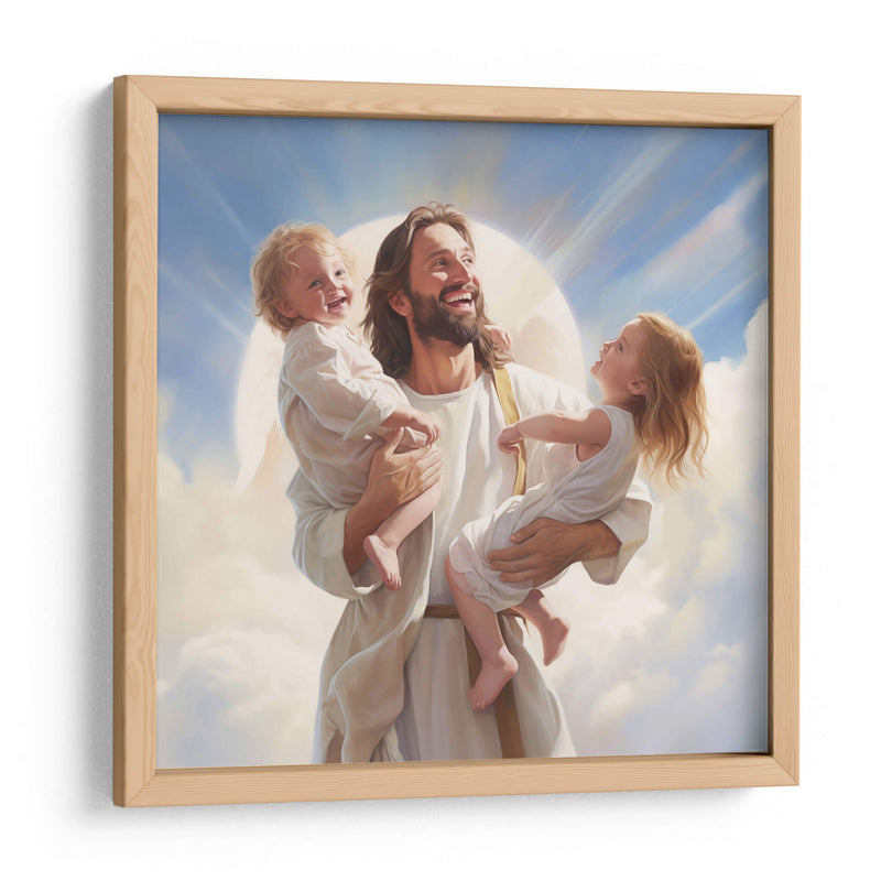 Jesús con dos niños hermanos - Cristianos de la Biblia | Cuadro decorativo de Canvas Lab