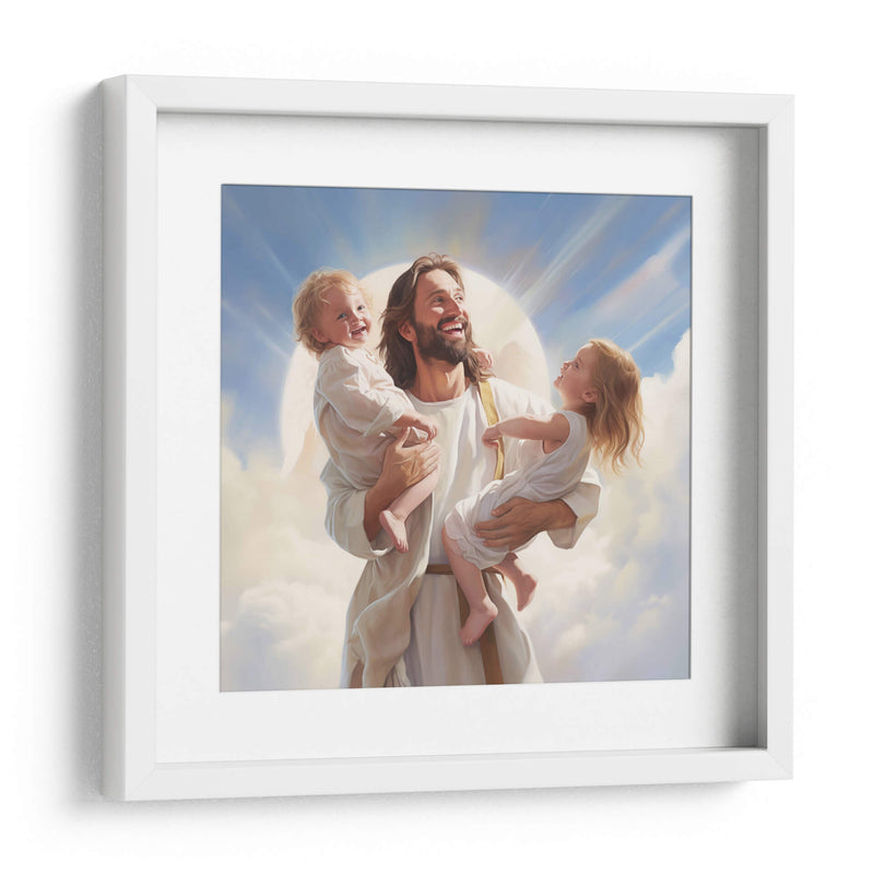 Jesús con dos niños hermanos - Cristianos de la Biblia | Cuadro decorativo de Canvas Lab