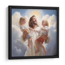 Jesús con dos niños - Cristianos de la Biblia | Cuadro decorativo de Canvas Lab