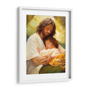 Jesús con fondo amarillo - Cristianos de la Biblia | Cuadro decorativo de Canvas Lab