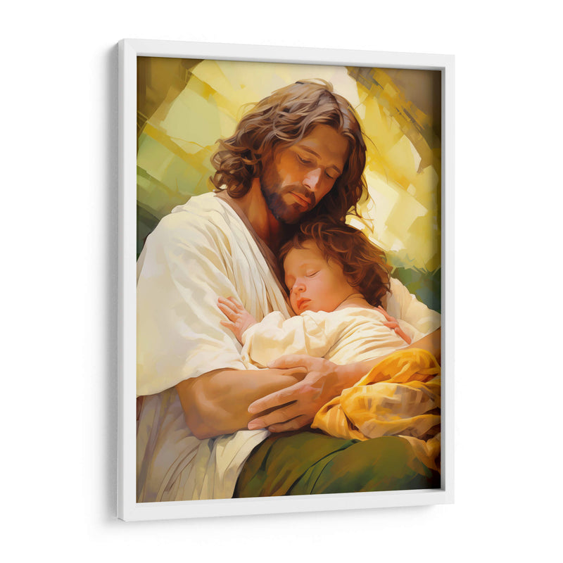 Jesús con fondo amarillo - Cristianos de la Biblia | Cuadro decorativo de Canvas Lab
