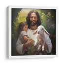 Jesús con niño y cordero - Cristianos de la Biblia | Cuadro decorativo de Canvas Lab