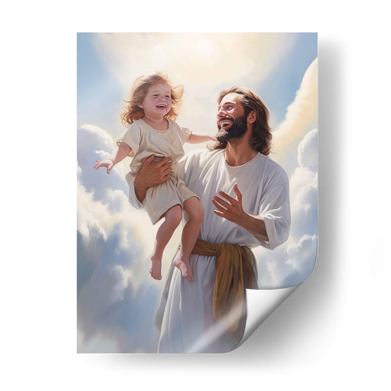 Jesús con niño - Cristianos de la Biblia | Cuadro decorativo de Canvas Lab