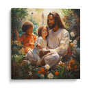 Jesús con niños en el cielo - Cristianos de la Biblia | Cuadro decorativo de Canvas Lab