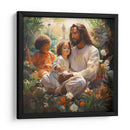 Jesús con niños en el cielo - Cristianos de la Biblia | Cuadro decorativo de Canvas Lab