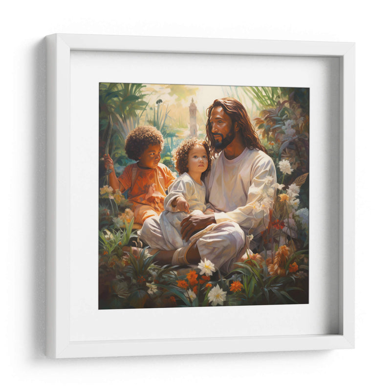 Jesús con niños en el cielo - Cristianos de la Biblia | Cuadro decorativo de Canvas Lab