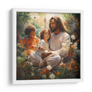 Jesús con niños en el cielo - Cristianos de la Biblia | Cuadro decorativo de Canvas Lab