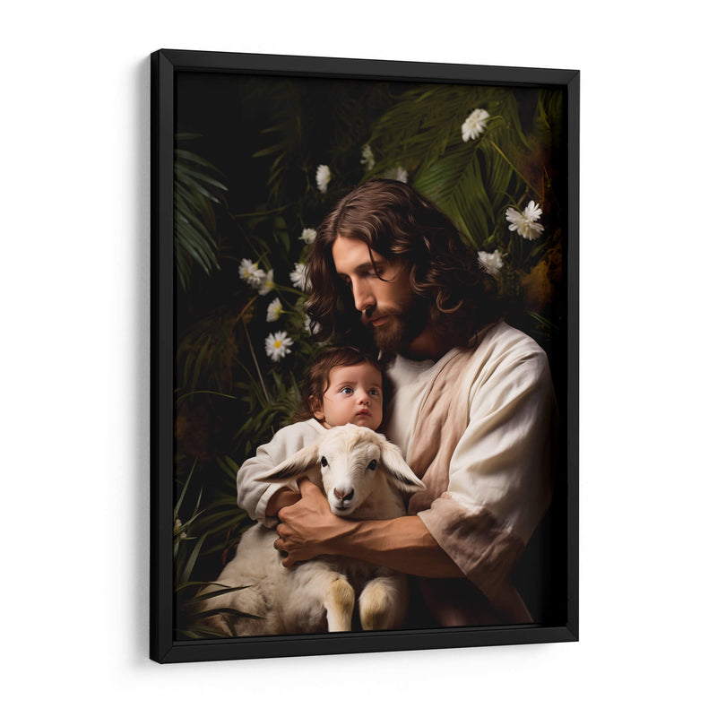 Jesús cuidando al bebé - Cristianos de la Biblia | Cuadro decorativo de Canvas Lab
