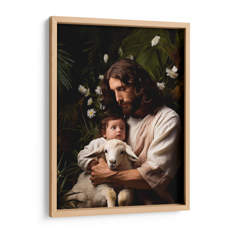 Jesús cuidando al bebé - Cristianos de la Biblia | Cuadro decorativo de Canvas Lab