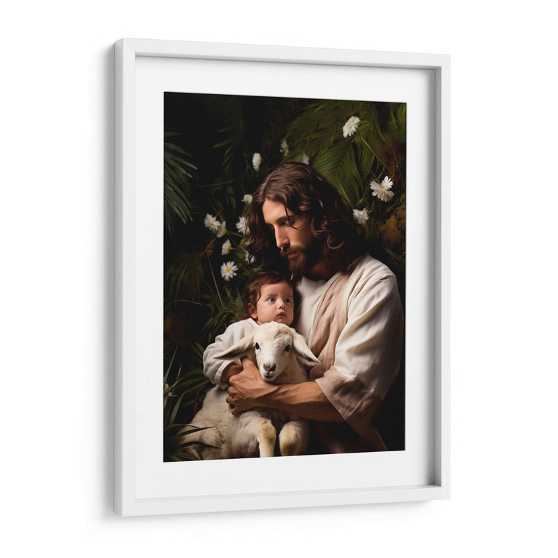 Jesús cuidando al bebé - Cristianos de la Biblia | Cuadro decorativo de Canvas Lab