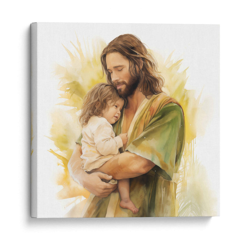 Jesús de acuarela 2 - Cristianos de la Biblia | Cuadro decorativo de Canvas Lab