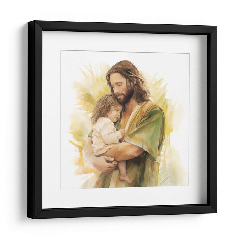 Jesús de acuarela 2 - Cristianos de la Biblia | Cuadro decorativo de Canvas Lab
