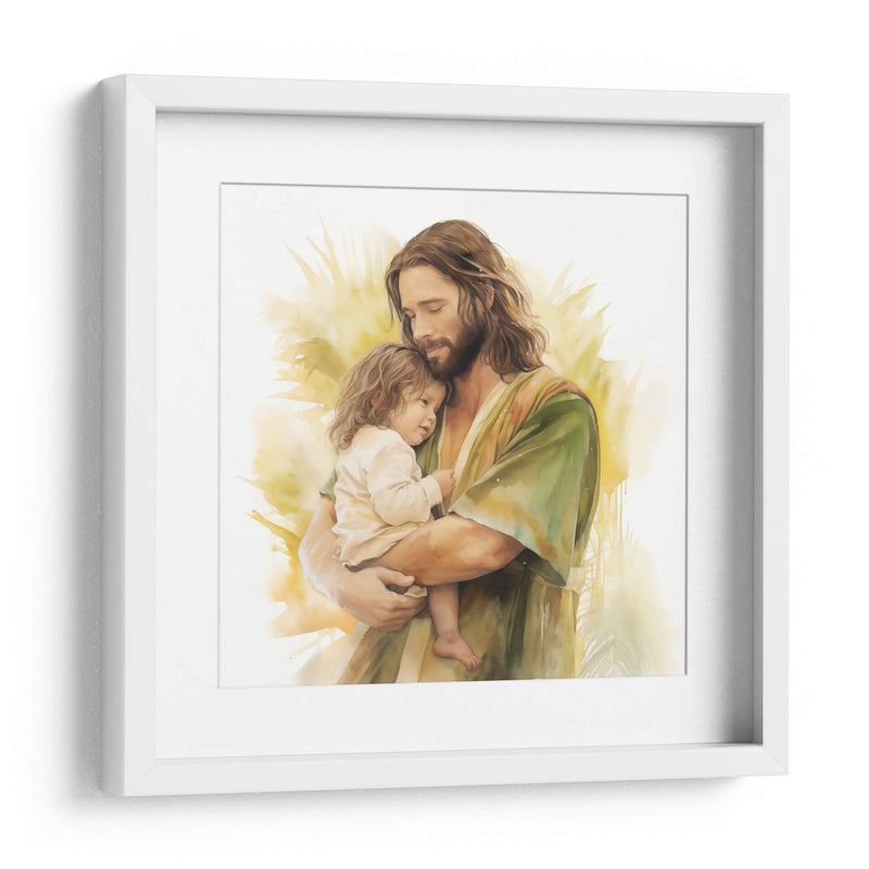 Jesús de acuarela 2 - Cristianos de la Biblia | Cuadro decorativo de Canvas Lab