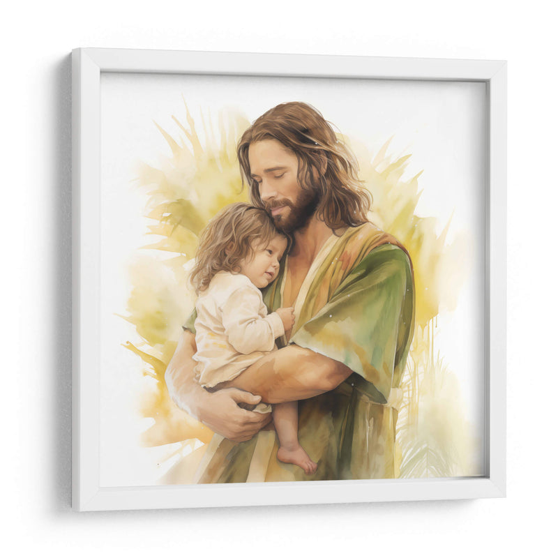 Jesús de acuarela 2 - Cristianos de la Biblia | Cuadro decorativo de Canvas Lab