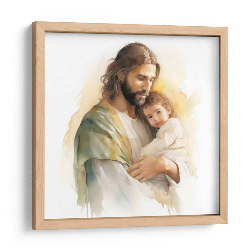 Jesús de acuarela 3 - Cristianos de la Biblia | Cuadro decorativo de Canvas Lab