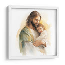 Jesús de acuarela 3 - Cristianos de la Biblia | Cuadro decorativo de Canvas Lab