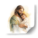 Jesús de acuarela 3 - Cristianos de la Biblia | Cuadro decorativo de Canvas Lab