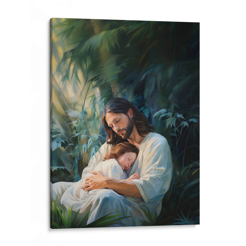 Jesús entre las plantas - Cristianos de la Biblia | Cuadro decorativo de Canvas Lab