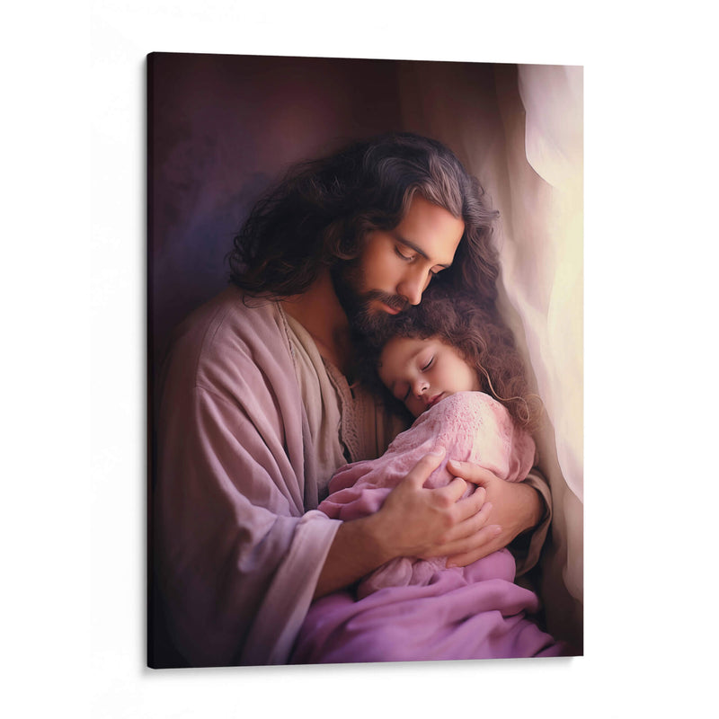 Jesús y la niña - Cristianos de la Biblia | Cuadro decorativo de Canvas Lab