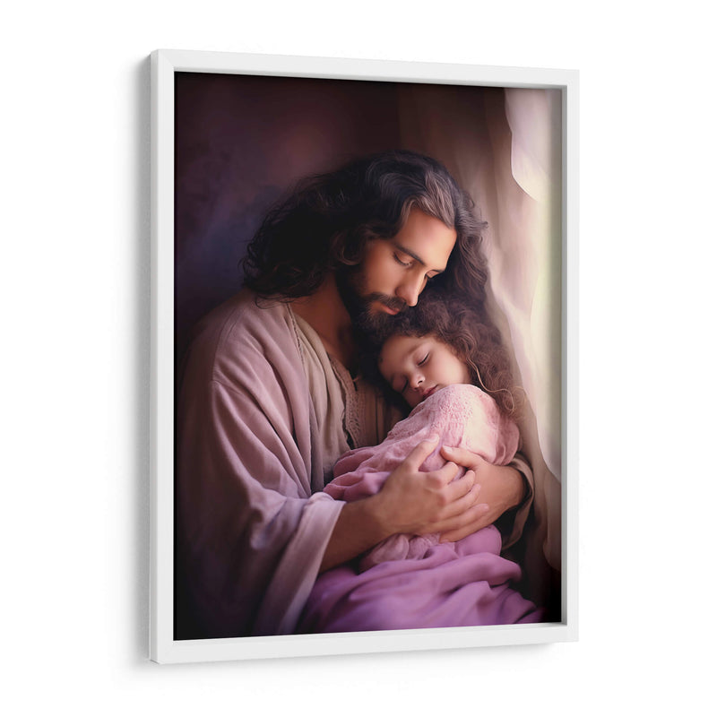 Jesús y la niña - Cristianos de la Biblia | Cuadro decorativo de Canvas Lab