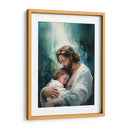 Jesús y niño abstracto - Cristianos de la Biblia | Cuadro decorativo de Canvas Lab