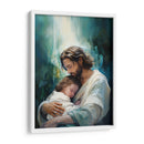 Jesús y niño abstracto - Cristianos de la Biblia | Cuadro decorativo de Canvas Lab